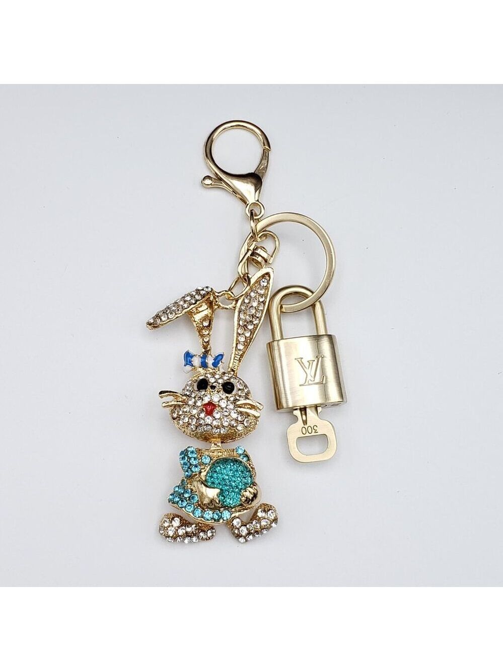 Louis Vuitton Authentic Gold Lock 🔒 Unbranded Bunny Keychain Charm for Bags